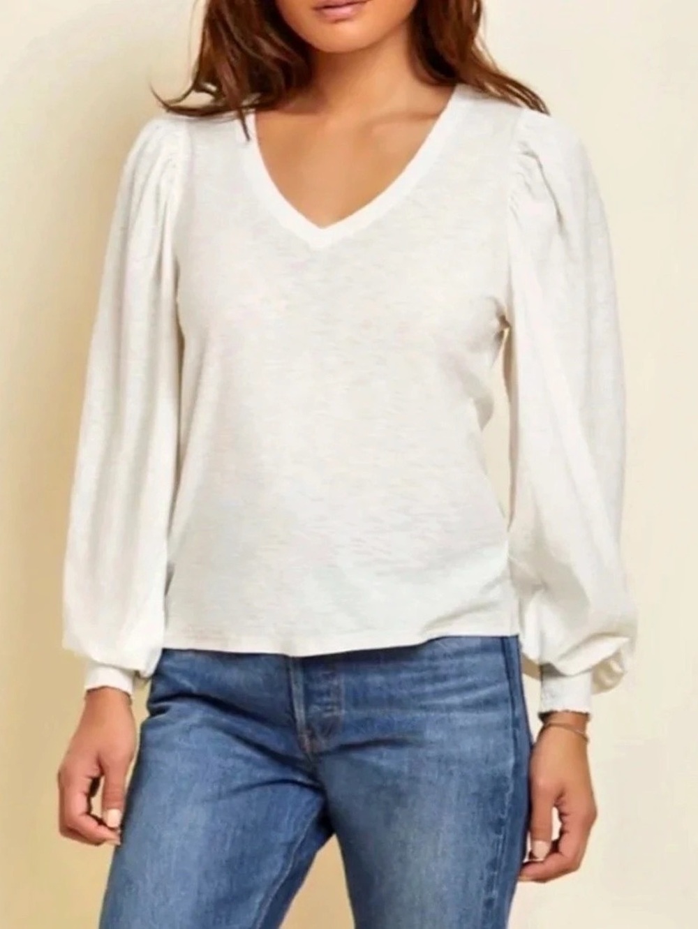 Nation LTD Cecilia Balloon Sleeve Tee White Size Medium